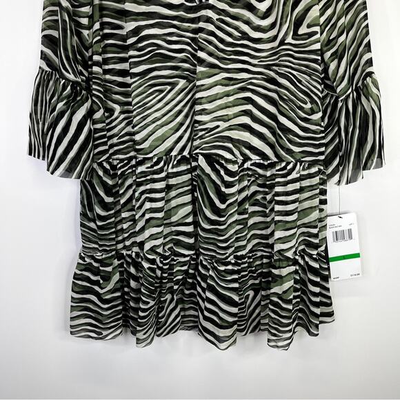 Coco Reef Enchant Zebra print Tiered Swim Dress cover up - L - Picture 7 of 11